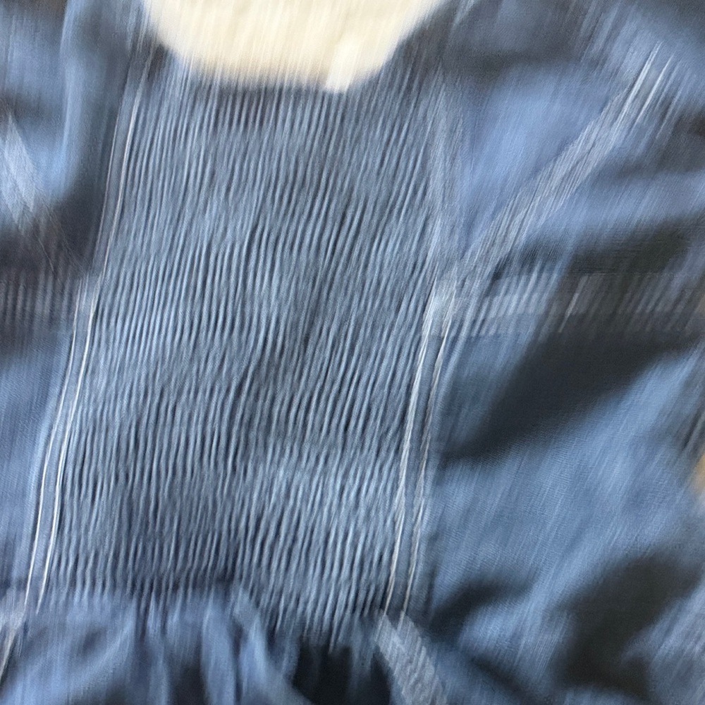 Pilcro Dark Blue Denim Peplum Off-Shoulder Top - Picture 8 of 9